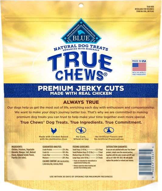 Blue Buffalo True Chews Premium Jerky Cuts Dog Treats, Made In The Usa With Natural Ingredients, Chicken, 22-Oz. Bag