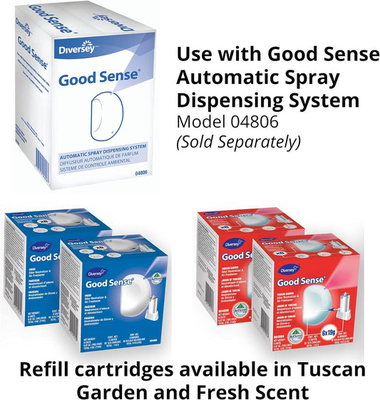 Diversey Good Sense 904809 Automatic Spray System, Odor Neutralizer and Air Freshener, 12 x 19 gal/0.67 oz. Cartridges, Fresh (Pack of 12)