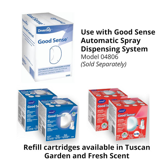 Diversey Good Sense 904889 Automatic Spray System, Odor Neutralizer and Air Freshener, 12 x 19 gal/0.67 oz. Cartridges, Tuscan Garden (Pack of 12)