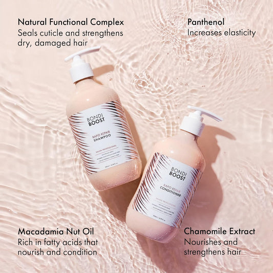 Bondiboost Rapid Repair Duo Shampoo + Conditioner Bundle [300Ml Each] - Vegan/Cruelty-Free - Australian Made