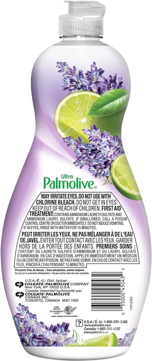 Palmolive Ultra Experientials Liquid Dish Soap, Lavender & Lime Scent, 20 Fl Oz (Pack of 4)