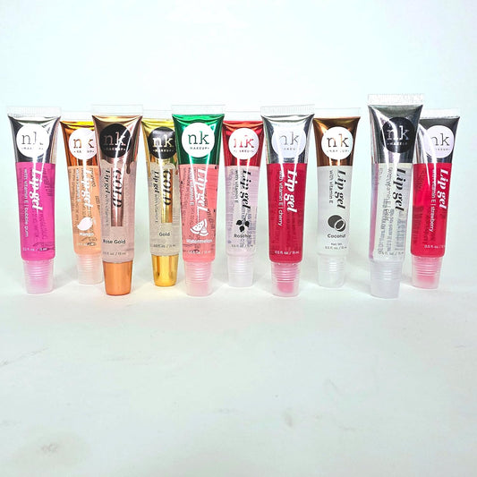 Bundle Of 10 Lip Glosses - Gold, Rose Gold, Clear, Rosehip, Coconut, Grape, Mango, Strawberry, Bubble Gum, And Cherry Hydrating Lip Glosses With Vitamin E With A Glossy Finish