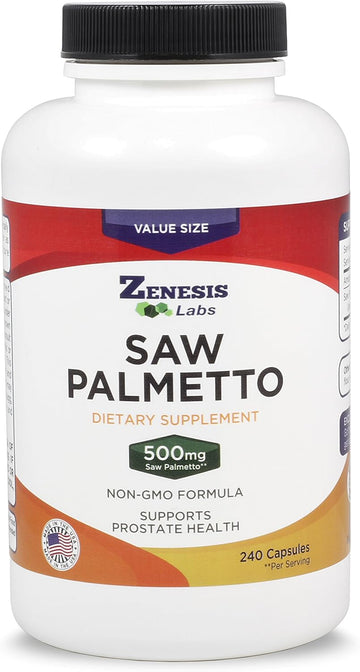 Zenesis Labs Saw Palmetto Extract - 240 Capsules - 500Mg/Capsule - 200% More Capsules Than Most Competitors