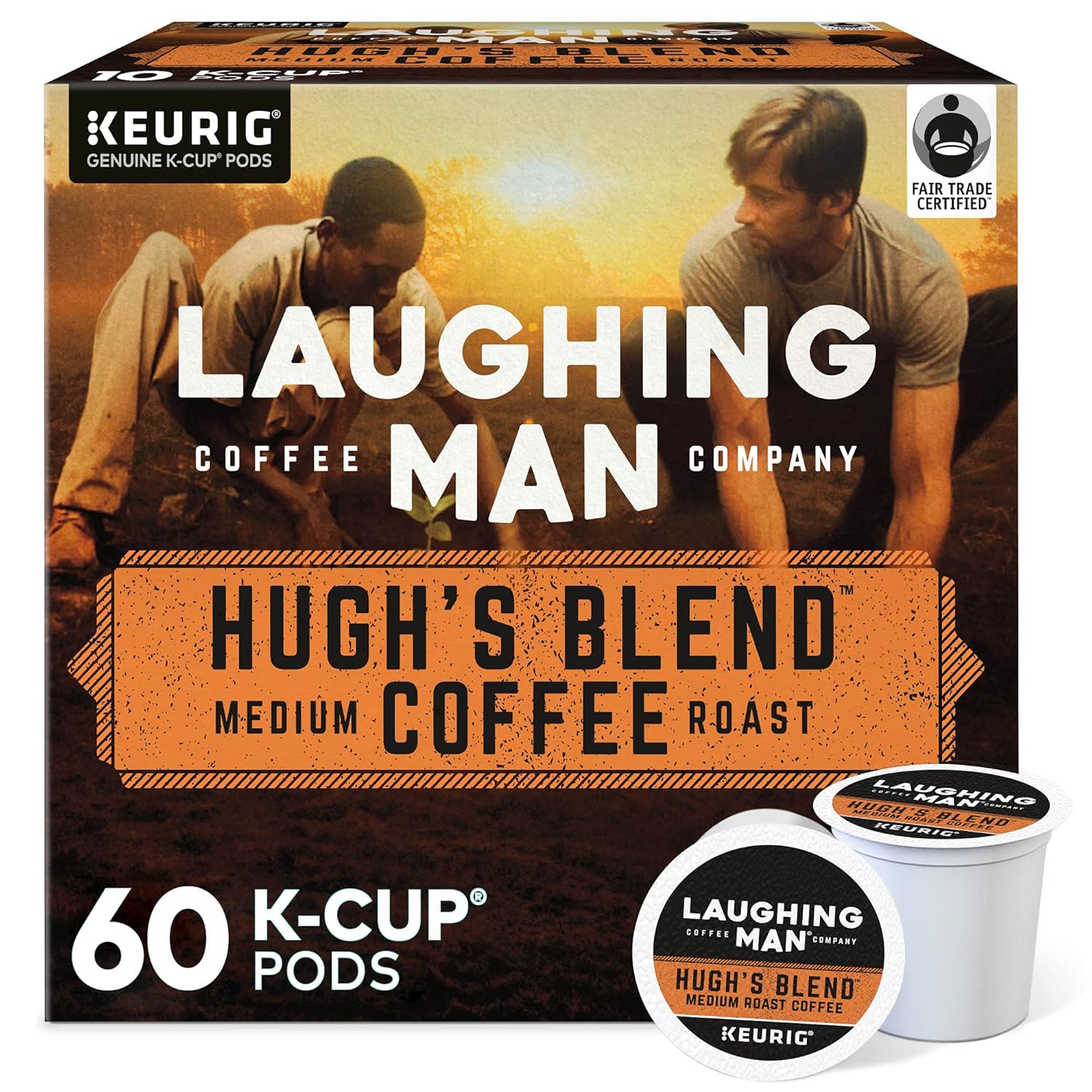 Laughing Man Hugh'S Blend Keurig Single-Serve K-Cup Pods, Medium Roast Coffee, 60 Count (6 Packs Of 10)