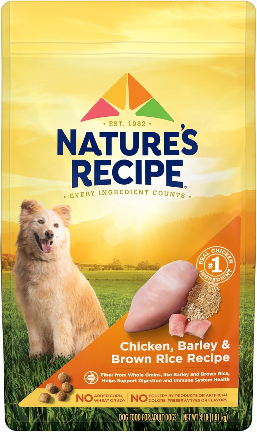 NatureS Recipe Chicken, Barley & Brown Rice Recipe Dry Dog Food, 4 Lb. Bag