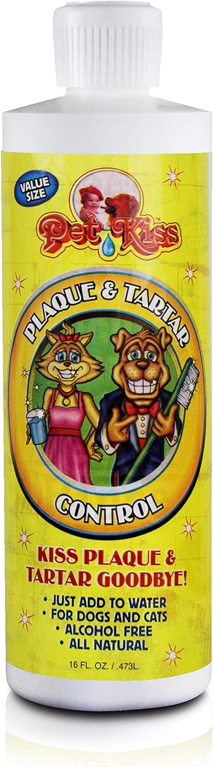 Pet Kiss Plaque And Tartar Water Additive Oral Care For Pets, 8-Ounce