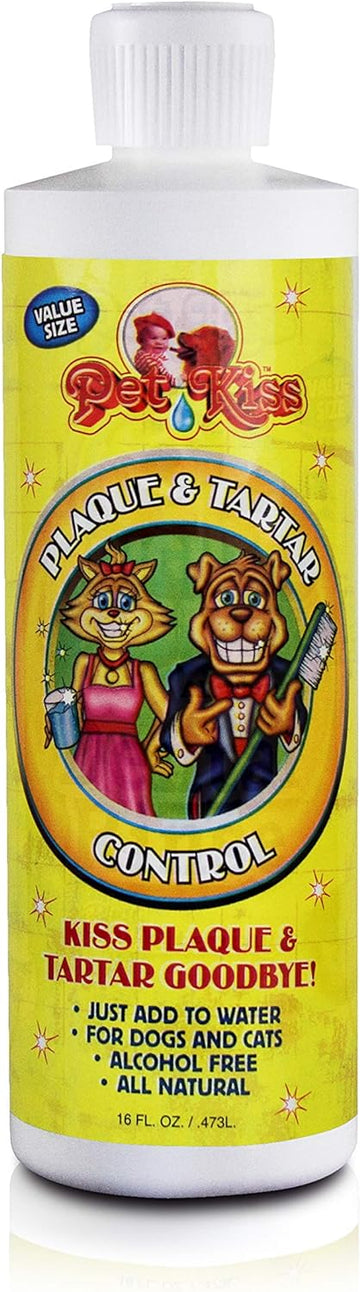 Pet Kiss Plaque And Tartar Water Additive Oral Care For Pets, 8-Ounce