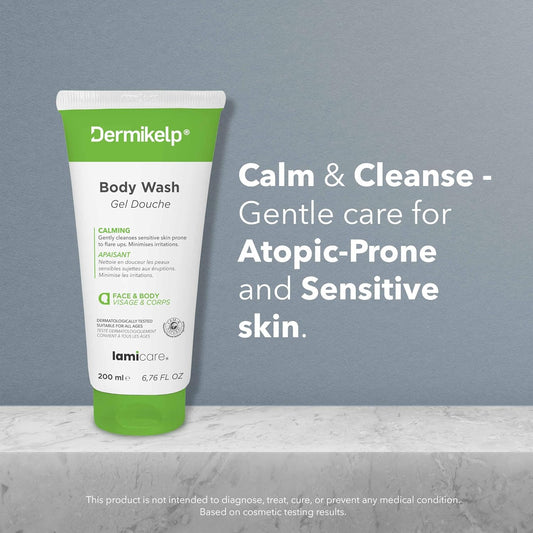 Dermikelp® Body Wash For Sensitive Skin – Gently Cleanses And Soothes With Cem-K Sea Kelp Extract, Paraben-Free, Suitable For Daily Use, 200Ml