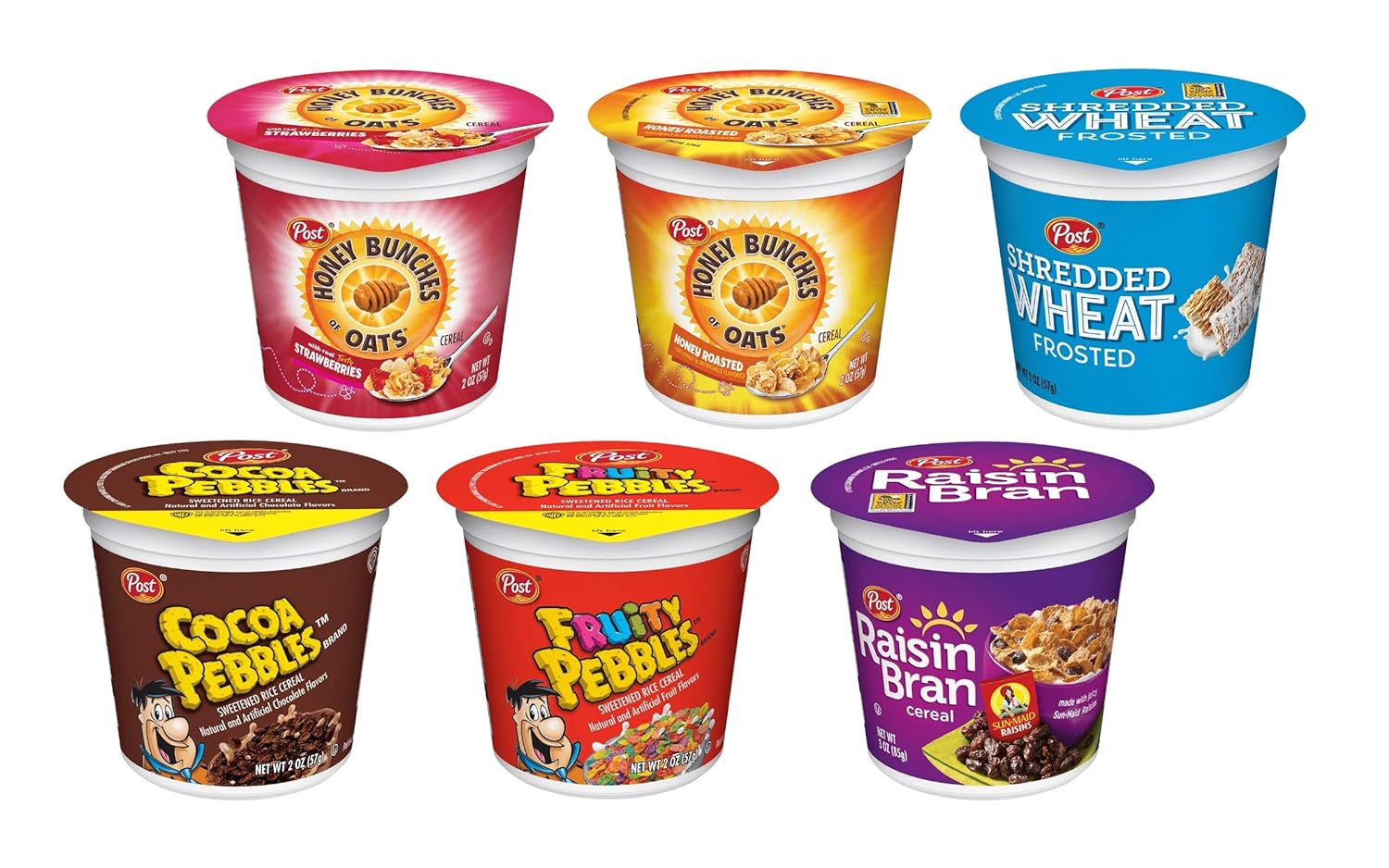 Post Cereal Favorites Portable Breakfast Cereal Cups To Go, Variety Pack (Pack of 60)
