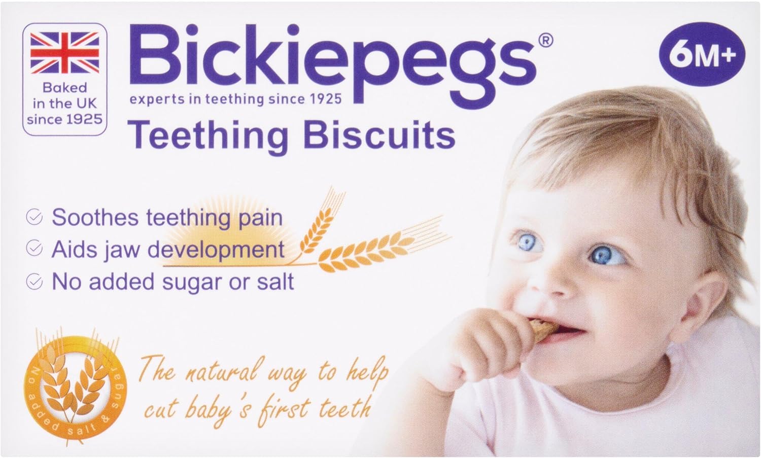Bickiepegs Natural Teething Biscuits - Soothers and Teethers for Babies - Natural Teething Solution to Relieve Discomfort - Vegetarian and Vegan Friendly (1Pack) (Pack of 2)