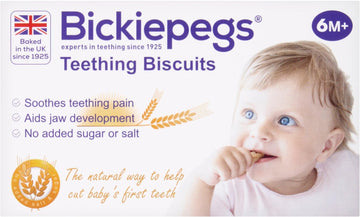 Bickiepegs Natural Teething Biscuits - Soothers and Teethers for Babies - Natural Teething Solution to Relieve Discomfort - Vegetarian and Vegan Friendly (1Pack) (Pack of 2)