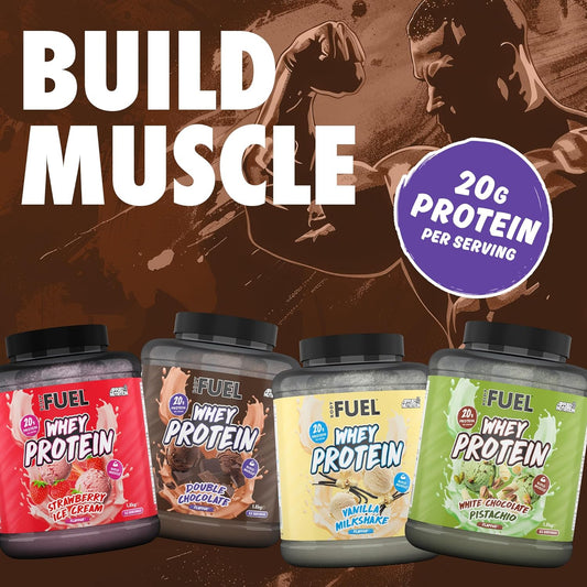 Bodyfuel Whey Protein Powder - 20G Protein For Muscle Recovery & Weight Management - Low-Calorie, Keto-Friendly - (1.8Kg - 53 Servings) (Double Chocolate)