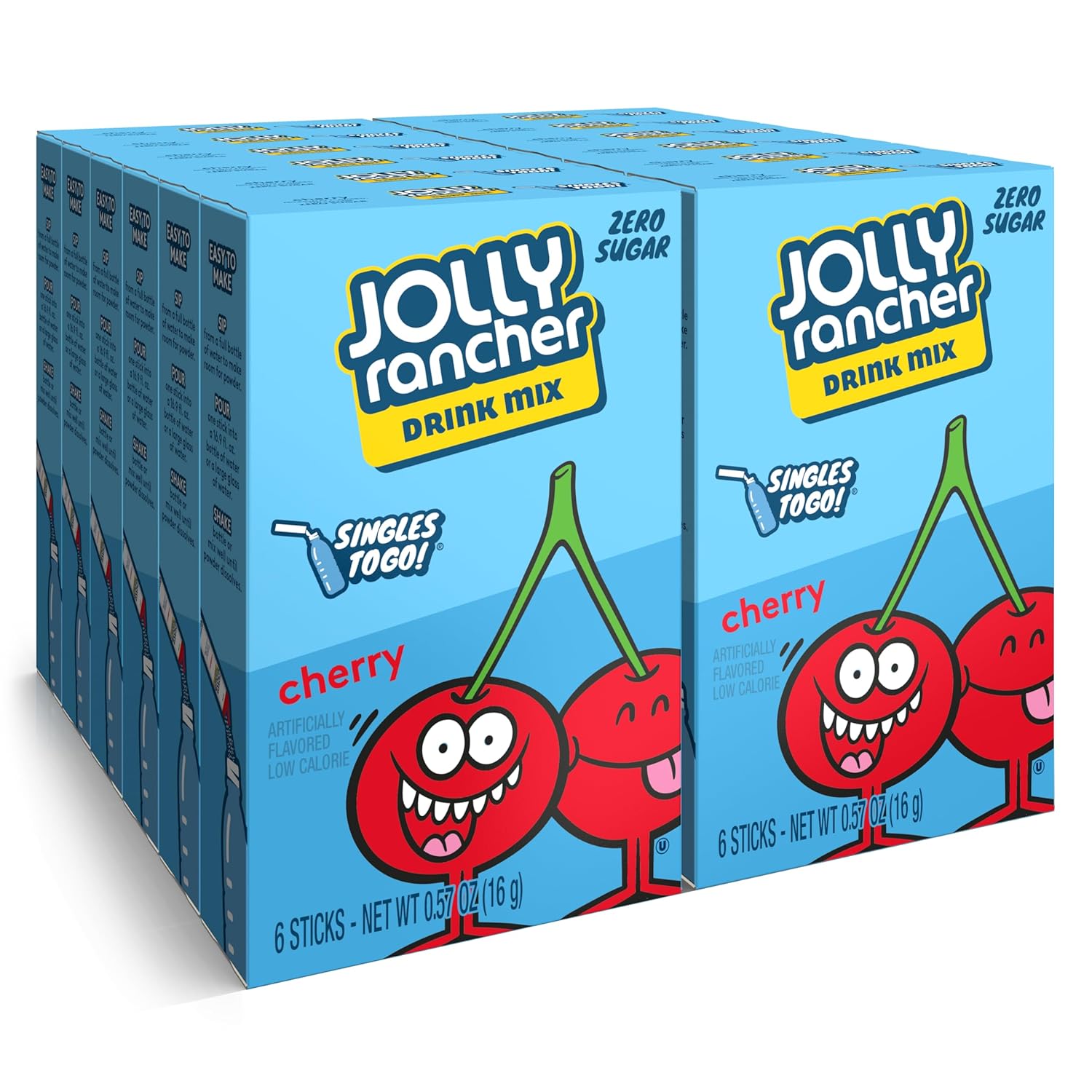 Jolly Rancher Singles To Go Drink Mix - Chery Flavored Powder Packets - 12 Boxes With 6 Packets In Each Box - 72 Total Servings - 72 Count - Enjoy Anywhere And Anytime With Friends And Family