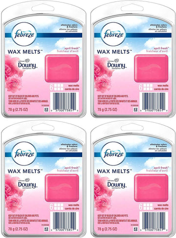 Febreze Wax Melts Air Freshener - with Downy April Fresh Scent - Net Wt. 2.75 OZ (78 g) Per Package - Pack of 4 Packages