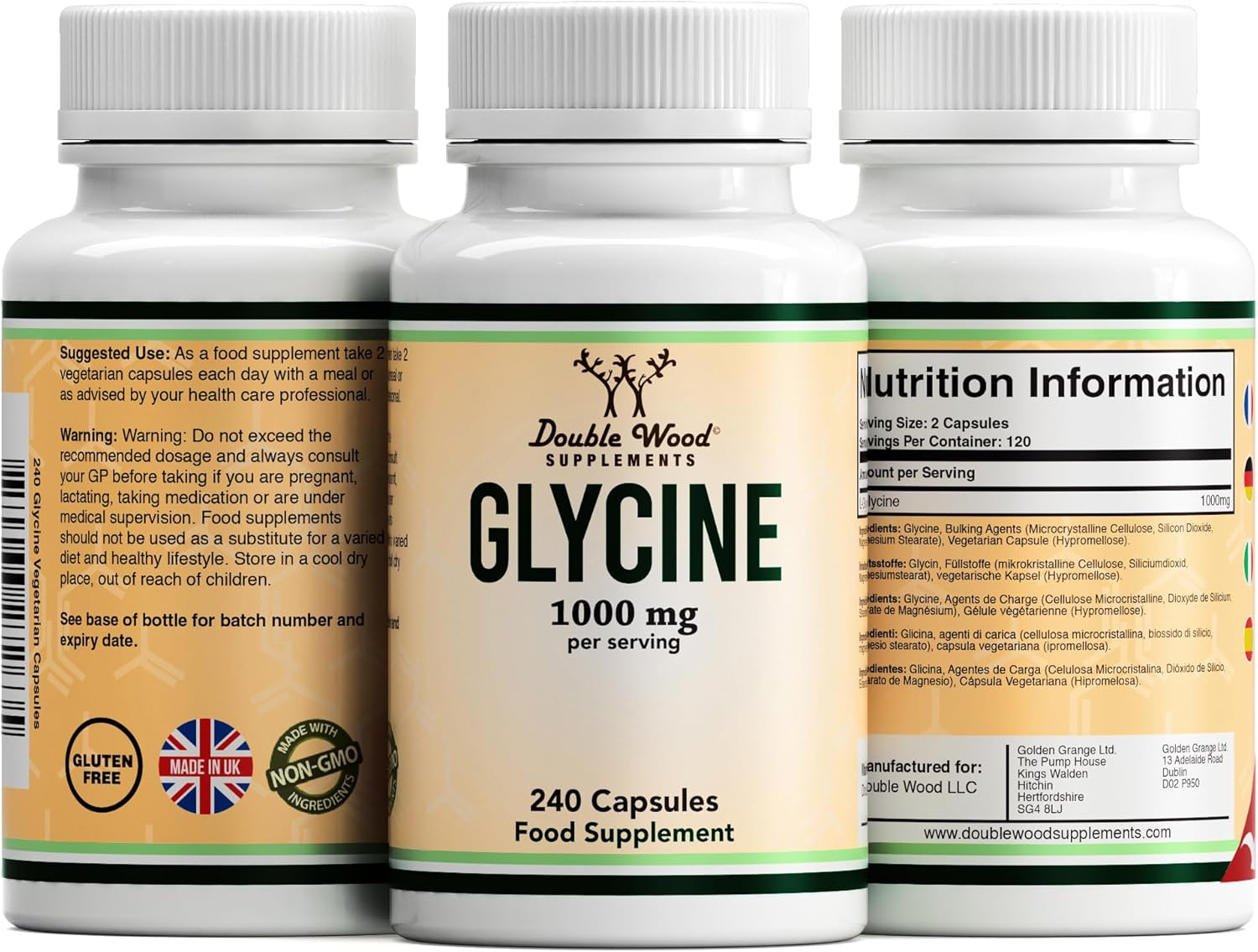 Glycine Supplement | 300 Glycine Capsules | Manufactured in The USA : Amazon.co.uk: Health & Personal Care