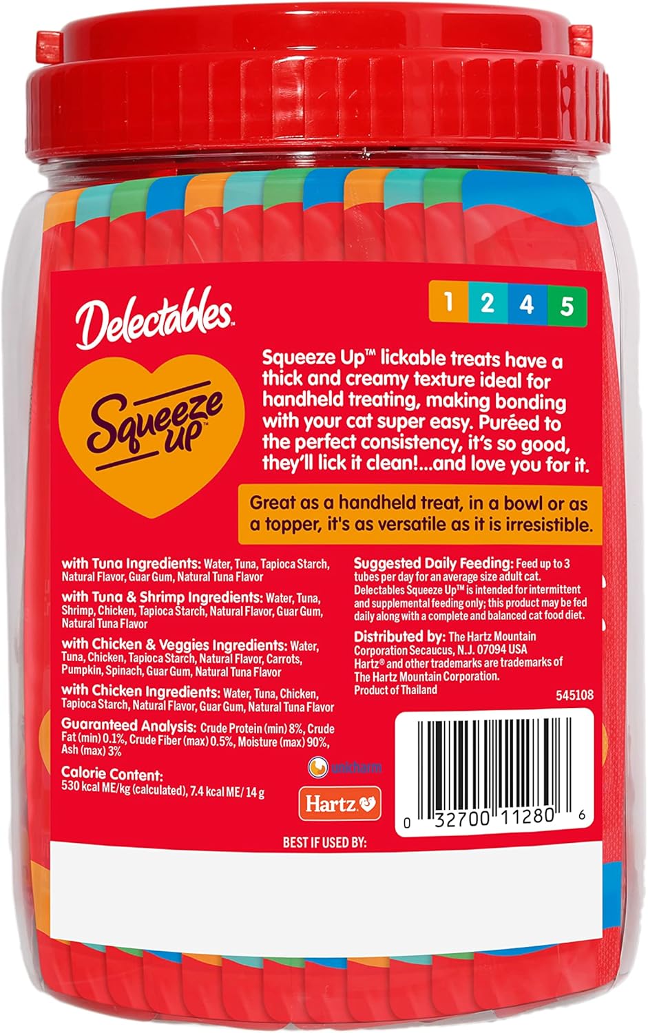 Hartz Delectables Squeeze Up Variety Packs Interactive Lickable Wet Cat Treats, case of 48 : Pet Supplies