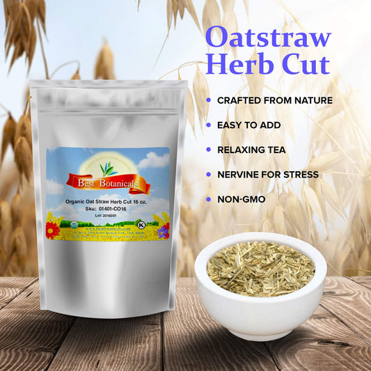 Best Botanicals Oat Straw Herb Cut 16 oz. (Organic)