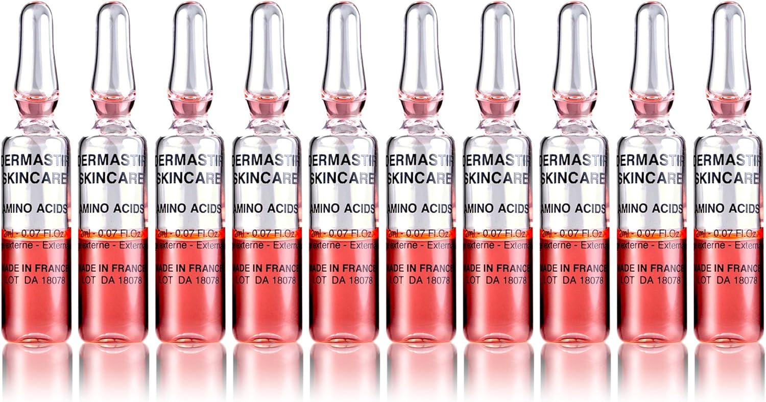 Dermastir Amino Acid Ampoules – Anti-Aging, Repairs And Strengthens Skin Elasticity - Made In France, 10 Vials Of 2Ml
