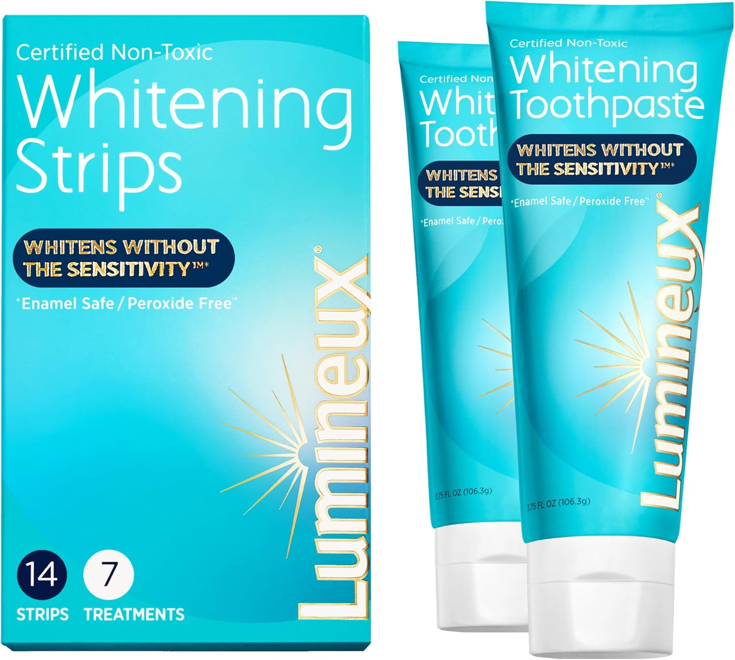 Lumineux Whitening Starter Pack (Includes 7 Pack Strips + 2 Pack Whitening Toothpaste)