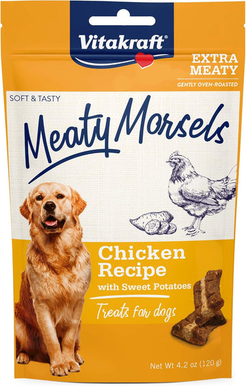 Vitakraft Meaty Morsels Treats For Dogs - Chicken With Sweet Potatoes - Super Soft Dog Treats For Training - Two Layers Of Gently Oven-Baked Meaty Goodness