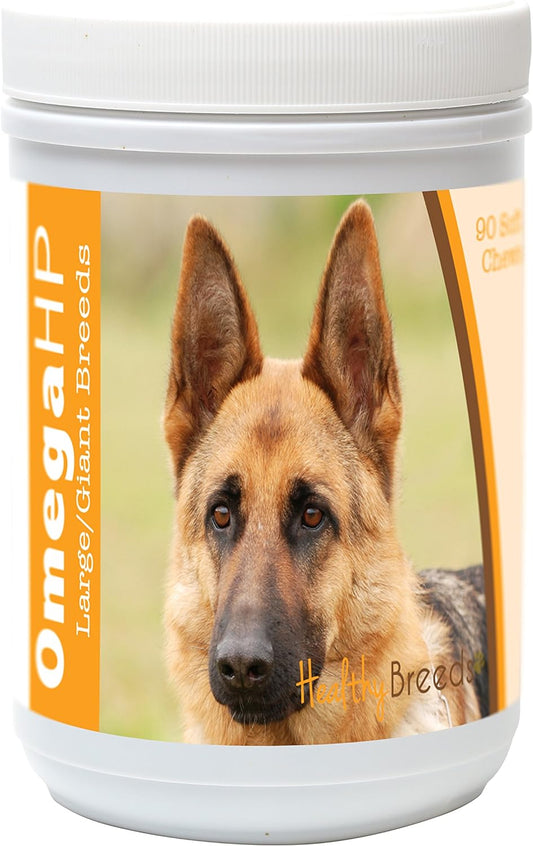 Healthy Breeds German Shepherd Omega HP Fatty Acid Skin and Coat Support Soft Chews 90 Count : Pet Supplies