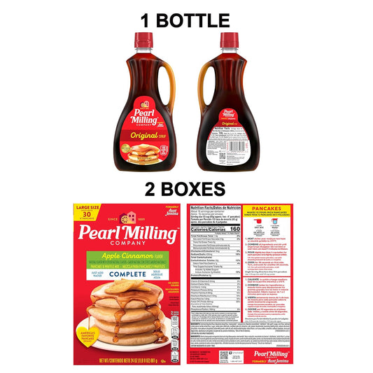 Pearl Milling Company, Apple Cinnamon Syrup & Mix Combo, Packaging May Vary