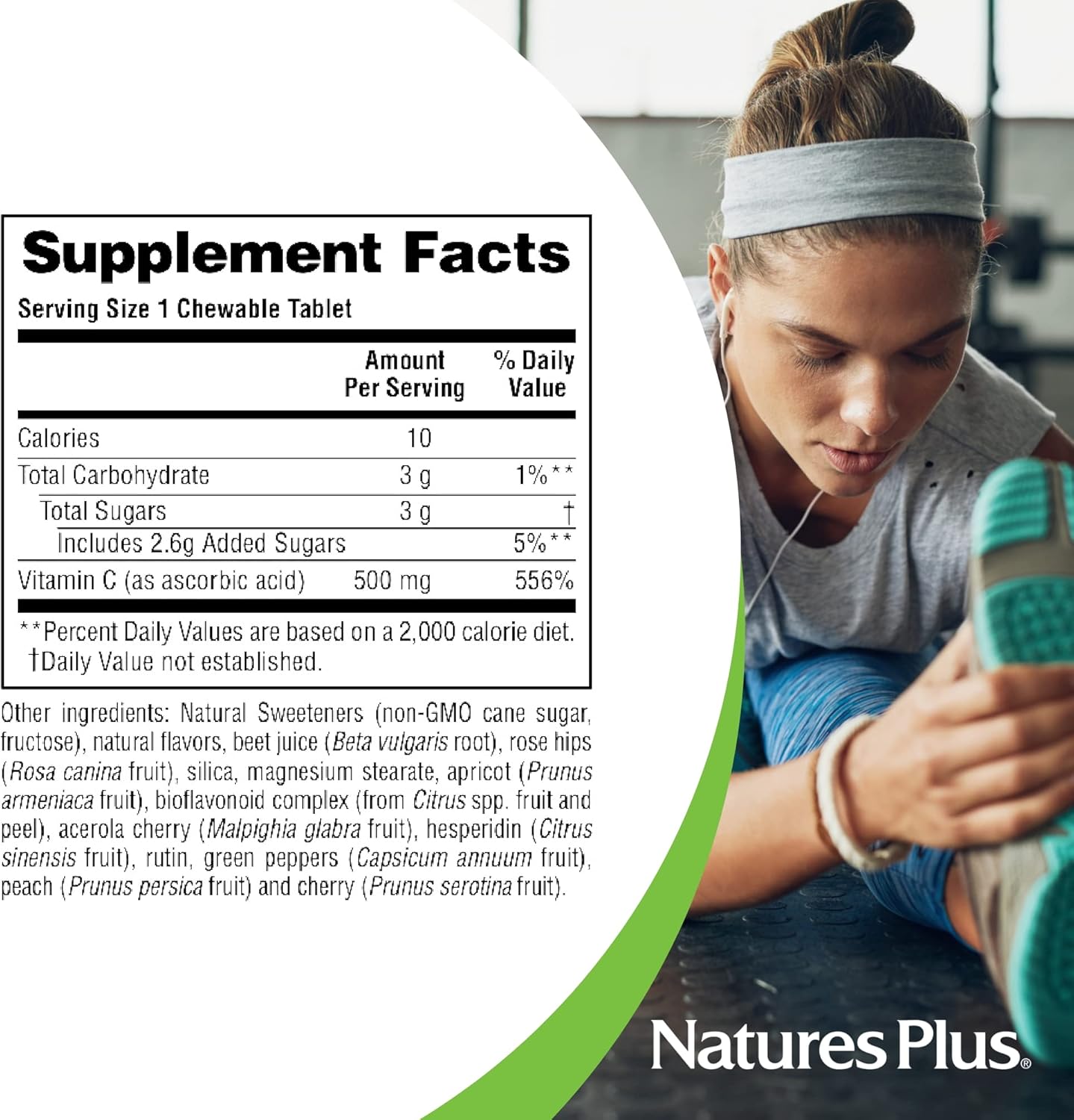 Natures Plus Lovites - 90 Chewable, Heart-Shaped Tablets - 500Mg Vitamin C - Natural Fruit Flavor - Vegan, Gluten Free - 90 Servings