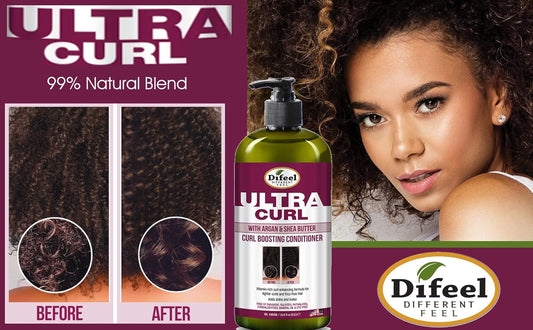 Difeel Ultra Curl With Argan & Shea Butter - Curl Boosting Conditioner 33.8 Oz