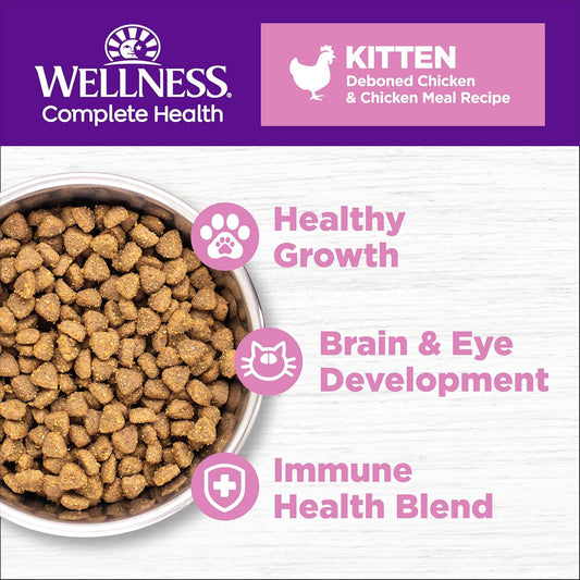 Wellness Natural Pet Food Complete Health Natural Grain Free Deboned Chicken & Chicken Meal Dry Kitten Food, 5.5 Pound Bag