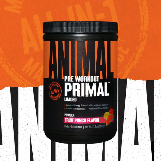 Animal Primal Muscle Hydration + Preworkout Powder – Contains Beta Alanine, 3Dpump, Caffeine & Electrolytes – Improves Energy, Focus, Endurance & Absorption – New Dragon Berry Flavor, 16.9 Oz