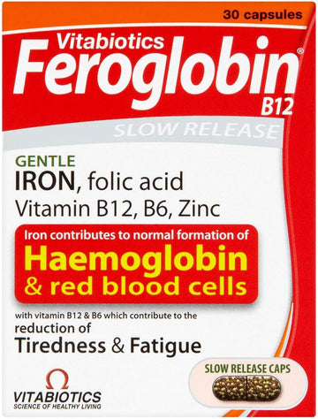 4 x Vitabiotics Feroglobin B12 Slow Release 30 Capsules