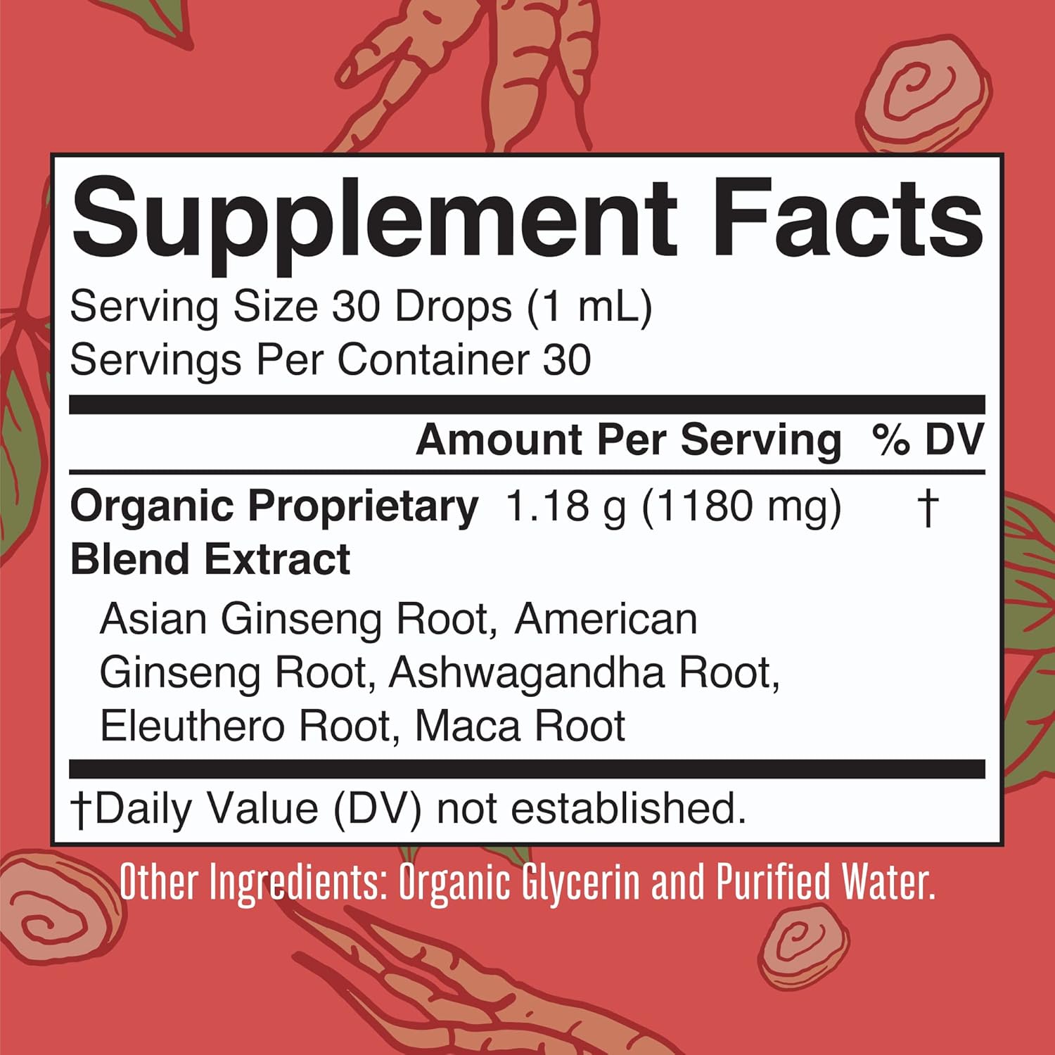 MaryRuth Organics Herbal Supplement for Brain Function | Boost Energy | Memory | Vitality USDA | Ginseng with Ashwagandha | Eleuthero and Maca Root Extract | 1 Fl Oz : Health & Household