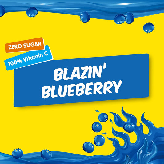Hi-C Singles To Go Blazin' Blueberry, Zero Sugar Powdered Drink Mix, Excellent Source Of Vitamin C, 12 Boxes With 8 Packets In Each Box, 8 Count (Pack Of 12)