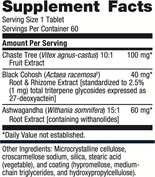 Metagenics Chasteberry Plus - Supports Reproductive Health* - For Menstrual Relief & Regularity* - With Chasteberry, Ashwagandha Root Extract & Black Cohosh - 60 Tablets