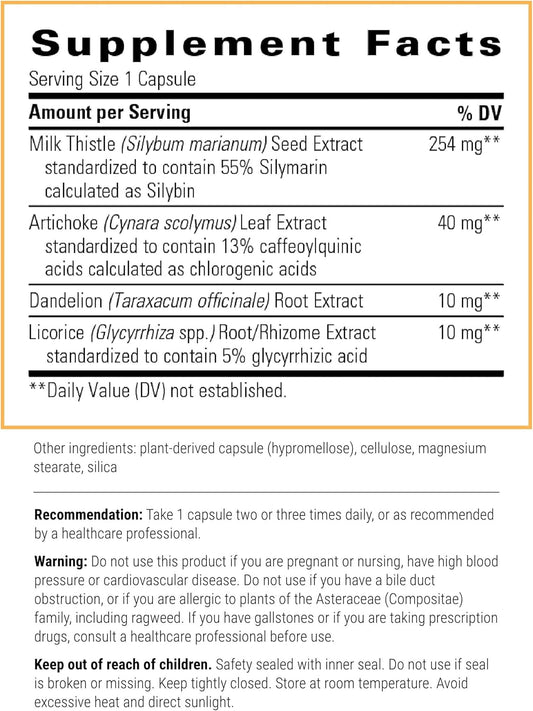 Integrative Therapeutics Super Milk Thistle X - Liver Support Formula* - Standardized To Silymarin - Liver Health Support With Artichoke Leaf, Dandelion Root & Licorice Root Extracts* - 120 Capsules
