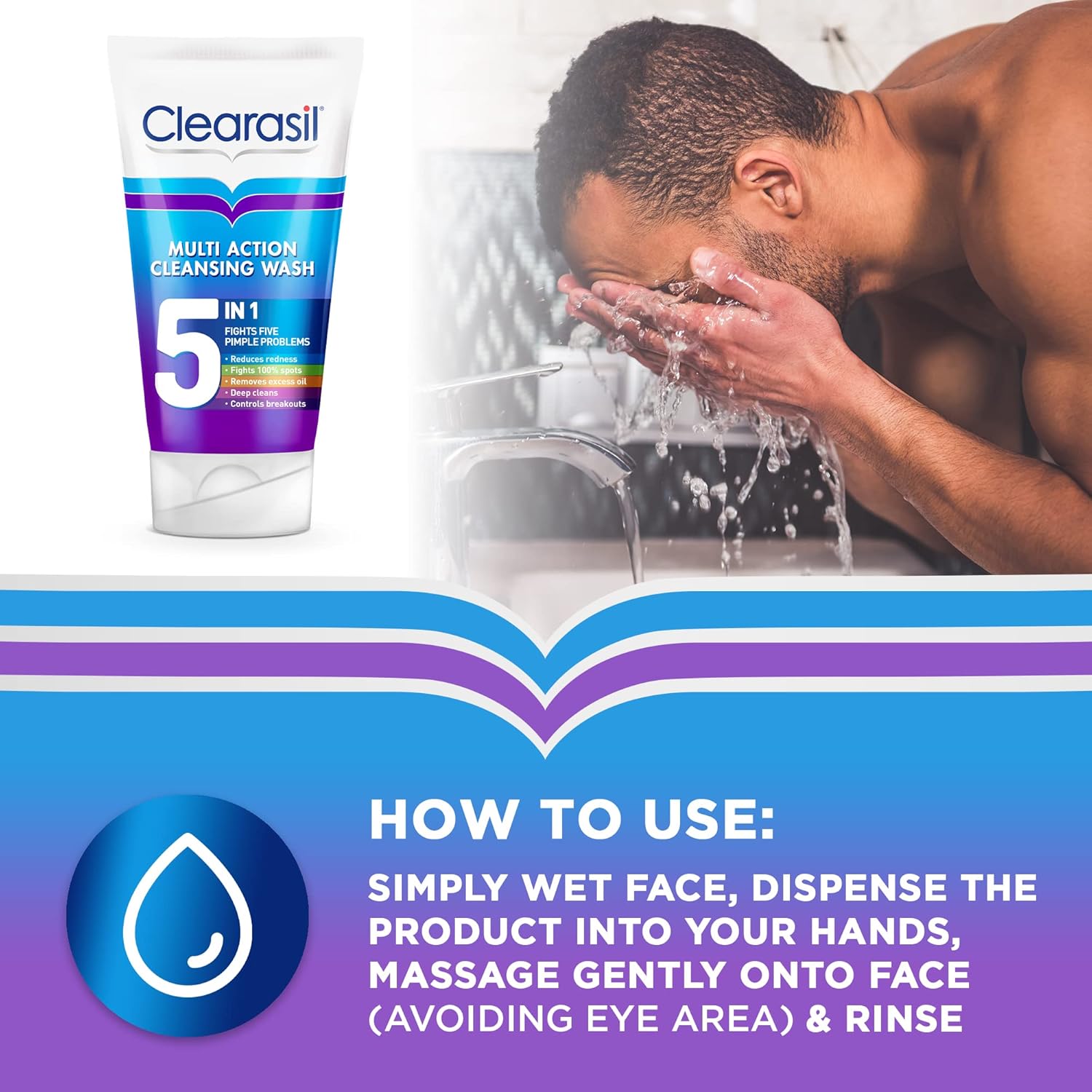 Clearasil Ultra 5 in 1 Face Wash (Pack of 3 x 150 ml)