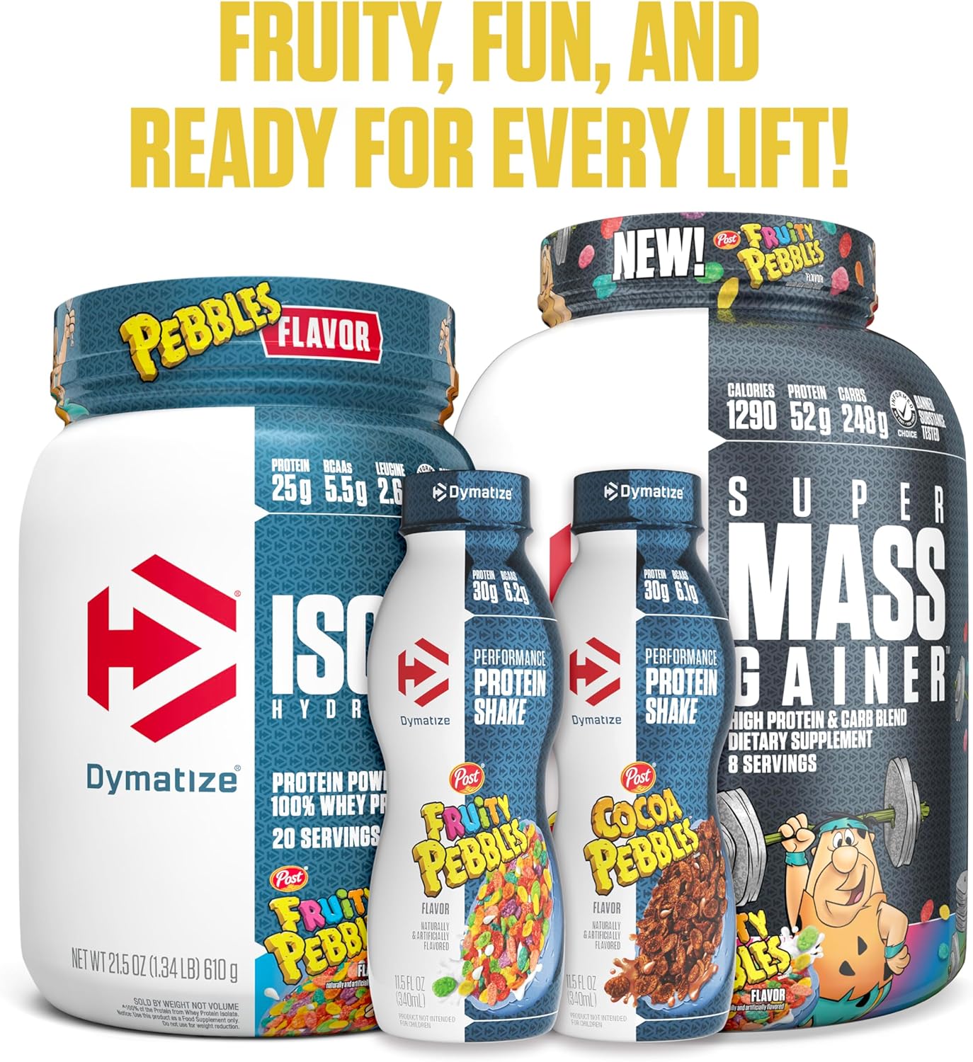 Dymatize X Fruity Pebbles Iso100 Whey Protein Powder Isolate, 25G Of Protein, 20 Servings, 5.5G Bcaas, 120 Cal., Gluten Free, 1G Fat, 1G Sugar, 2G Carb : Health & Household