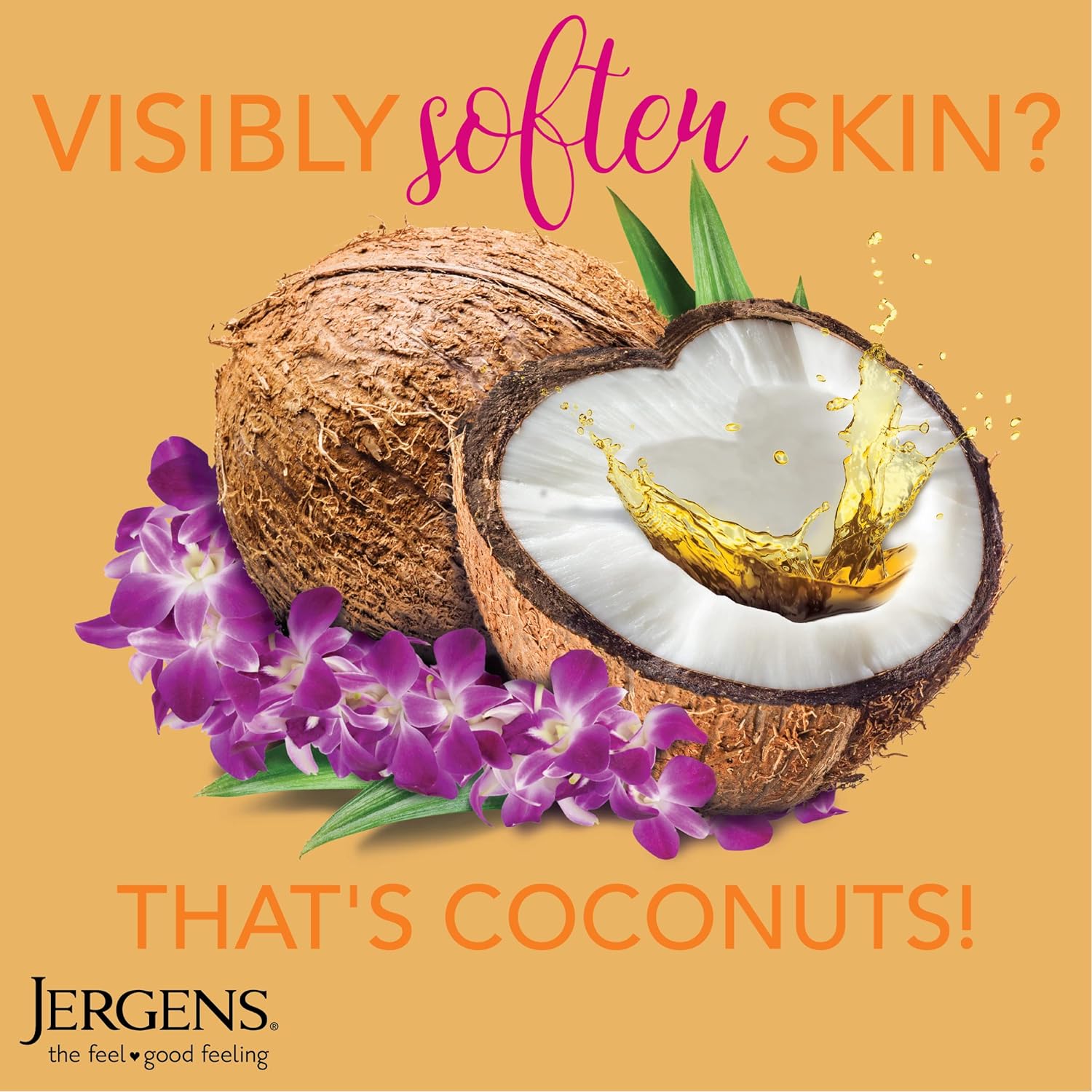 Jergens Hydrating Coconut Body Lotion, Hand and Body Moisturizer Hydrates Dry Skin Instantly, Infused with Coconut Oil, Dermatologist Tested, 16.8 oz : Everything Else