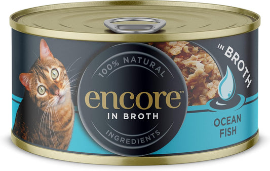 Encore 100% Natural Cat Food, Ocean Fish In Broth Tin 70 g (Pack of 16)?ENC4604ML