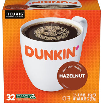 Dunkin' Hazelnut Flavored Coffee, 32 Keurig K-Cup Pods