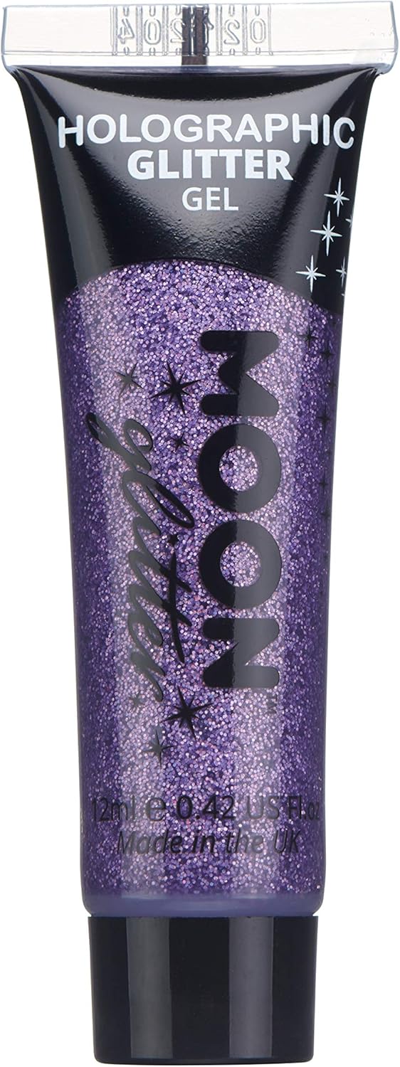 Holographic Fine Face & Body Glitter Gel By Moon Glitter - Rose Gold - Cosmetic Festival Glitter Face Paint For Face, Body, Hair, Nails - 12Ml