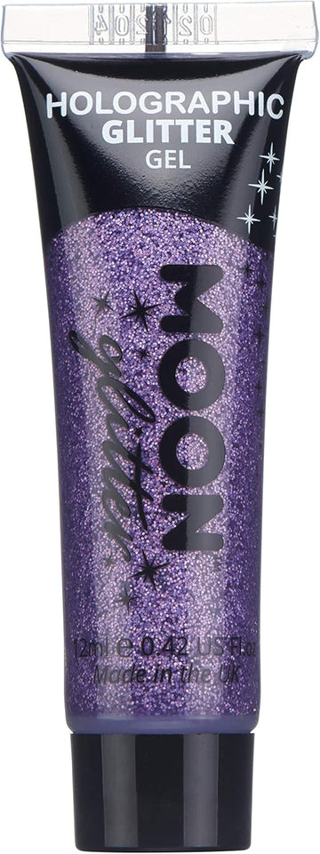 Holographic Fine Face & Body Glitter Gel By Moon Glitter - Rose Gold - Cosmetic Festival Glitter Face Paint For Face, Body, Hair, Nails - 12Ml