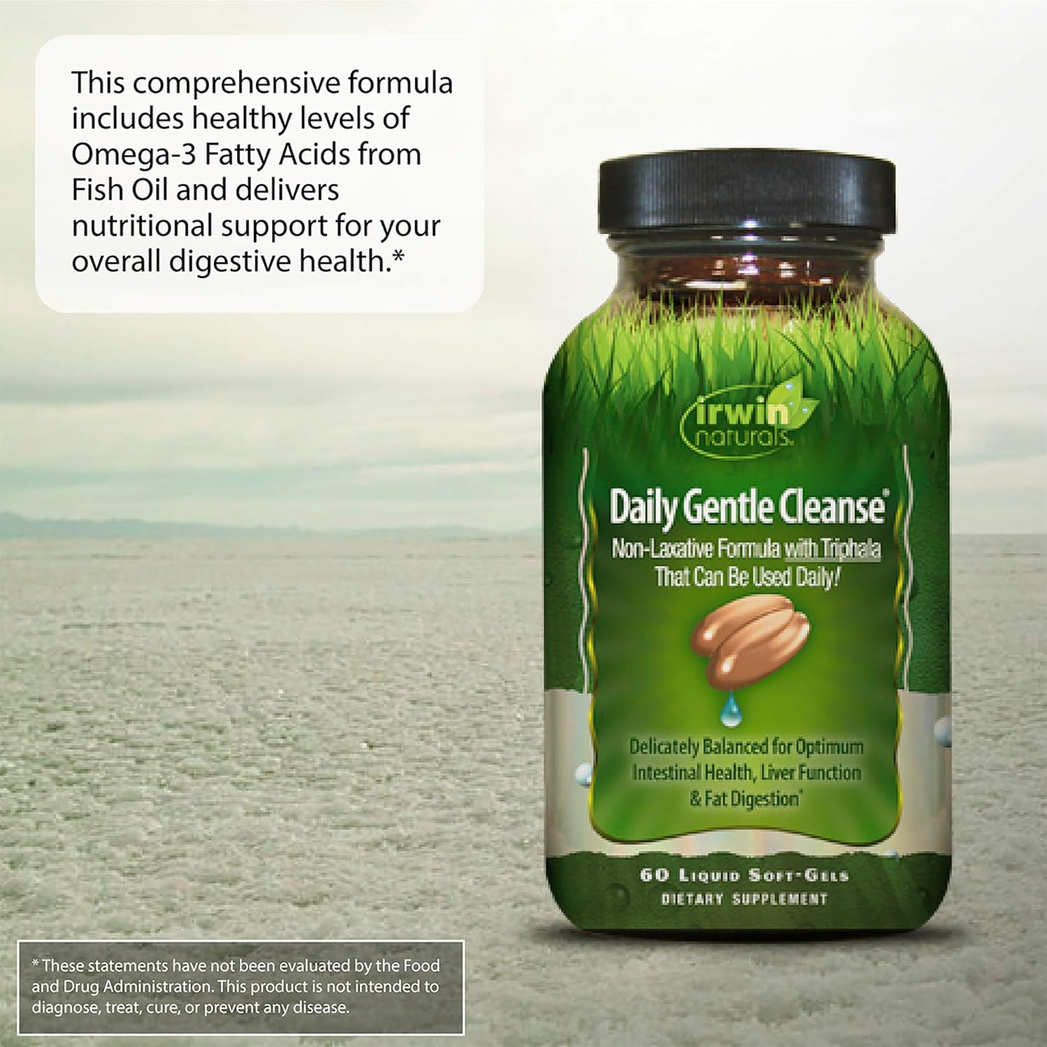 Irwin Naturals Daily Gentle Cleanse - Non-Laxative Formula With Triphala - 60 Liquid Softgels
