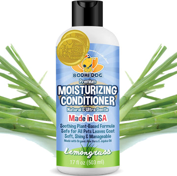 Bodhi Dog Gentle Moisturizing Conditioner | Dog Conditioner | Soothing Plant-Based Formula | Leaves Coat Shiny & Manageable | Made W/Soothing Aloe Vera & Jojoba Oil | Made In Usa (Lemongrass, 17 Oz)