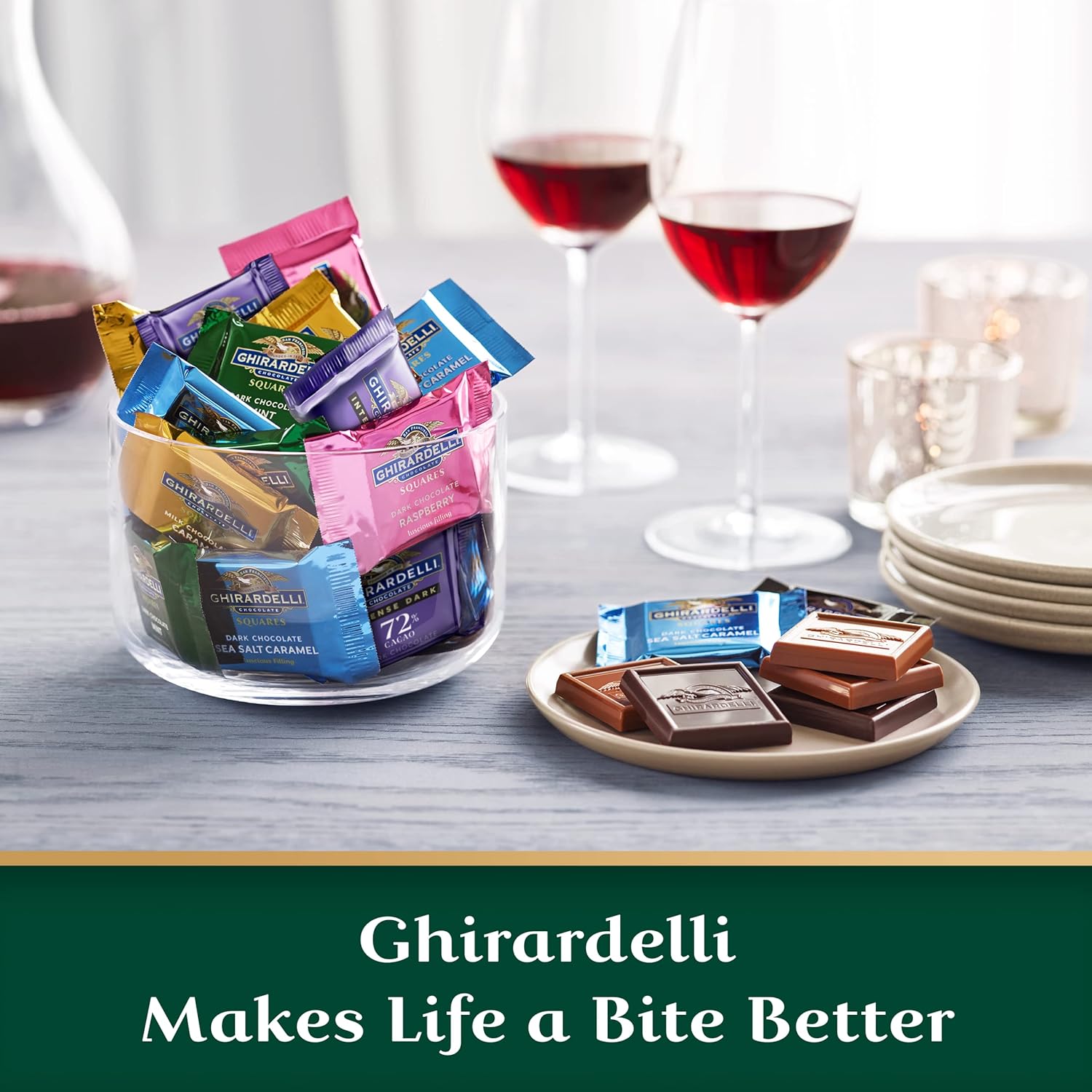 Ghirardelli Dark Chocolate Mint Squares, 5.32 Oz Bag (6 Bags)