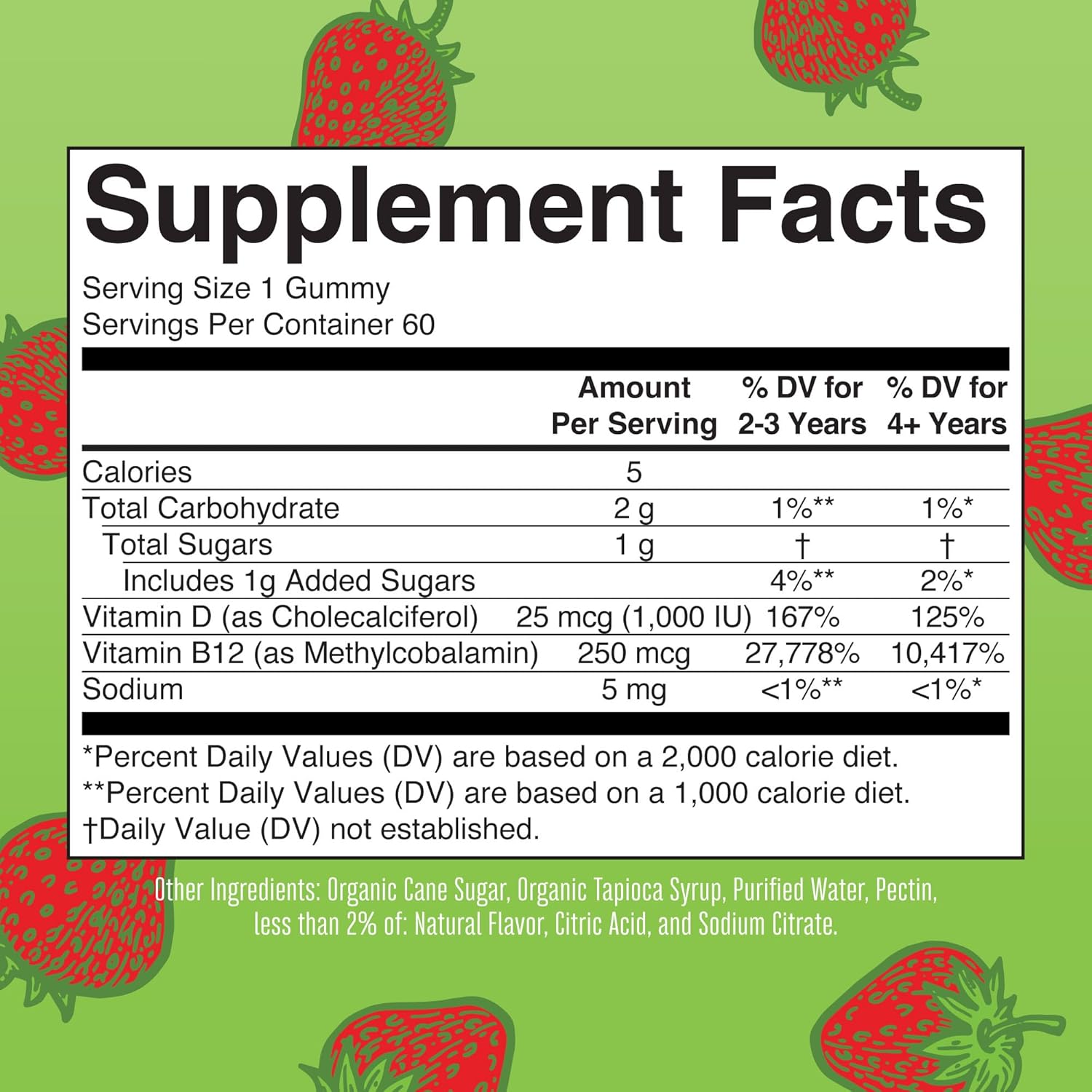 MaryRuth Organics Vegan Vitamin D3 + Vitamin B12 Gummies | 2 Month Supply | Supports Bone Health | Immune Support Supplement | Energy Supplements | Methyl B12 Vegan Non-GMO Gluten Free | 60 Servings : Health & Household