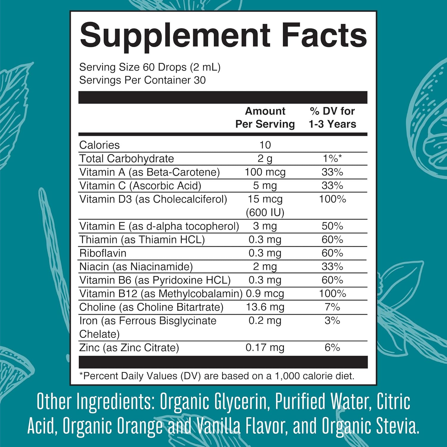 MaryRuth Organics Multivitamin & Multimineral with Iron for Toddlers | USDA Organic | Sugar Free | Multivitamin Liquid Drops for Kids Ages 1-3 | Immune Support | Vegan | Non-GMO | 2 Fl Oz