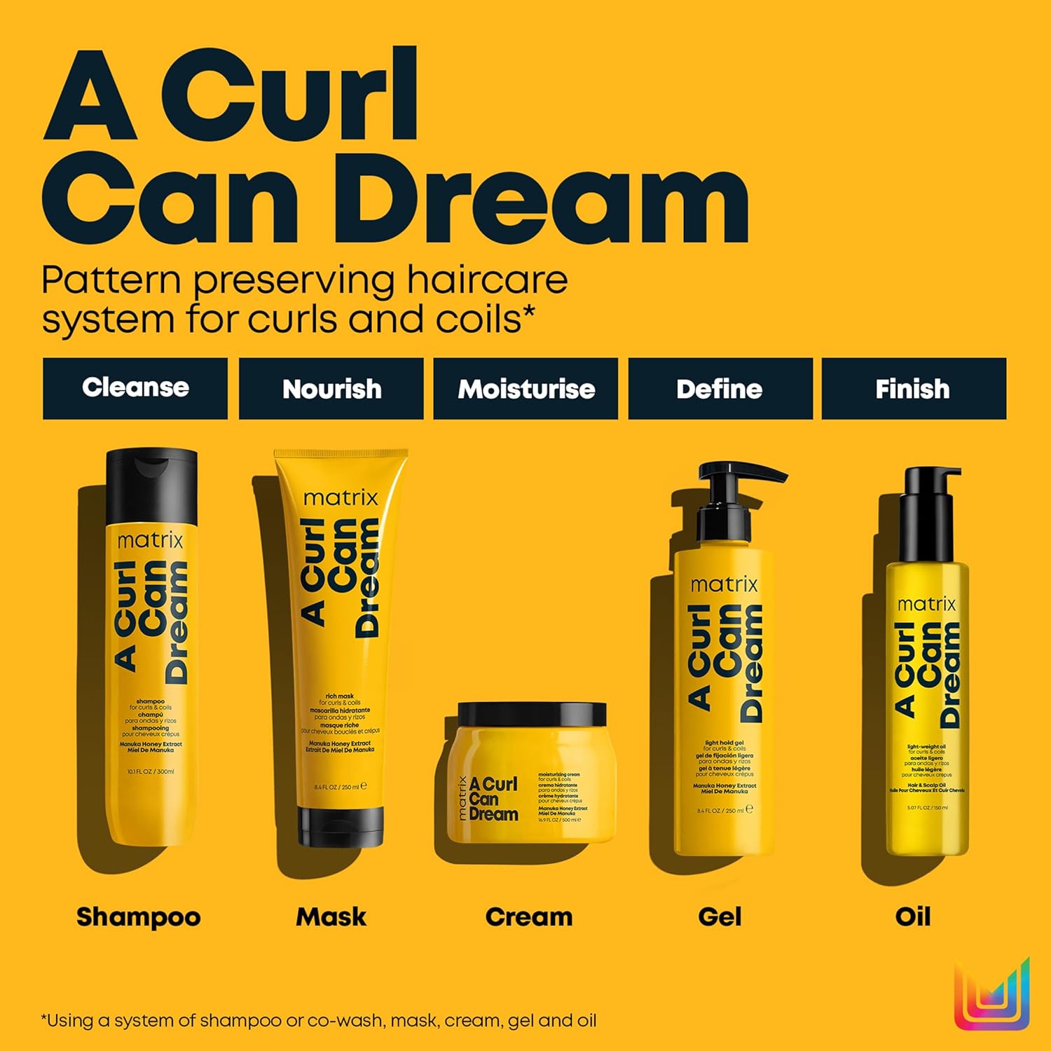 Matrix A Curl Can Dream Rich Mask, Intensely Hydrating, With Manuka Honey Extract, Revives Curls, Adds Shine, Suitable For All Curl Types, 1L