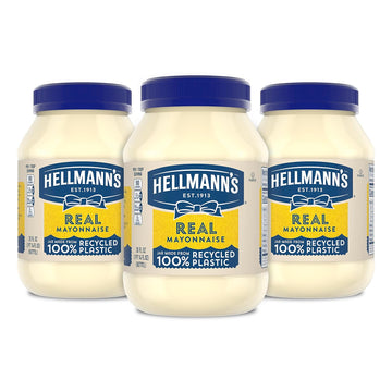 Hellmann'S Mayonnaise 3 Count Real Mayo For A Creamy Condiment For Sandwiches And Simple Meals Gluten Free, Made With Cage-Free Eggs 30 Oz