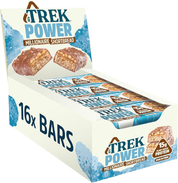 Jb'S Trek Protein Power Bar Millionaire Shortbread - Plant Based - Gluten Free - Vegan Snack - 55G X 16 Bars